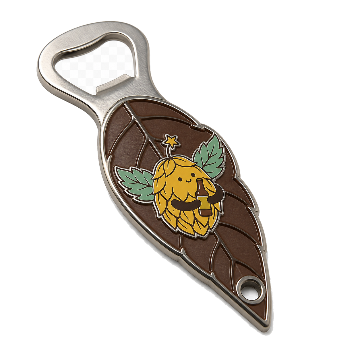 Hopper metal bottle opener